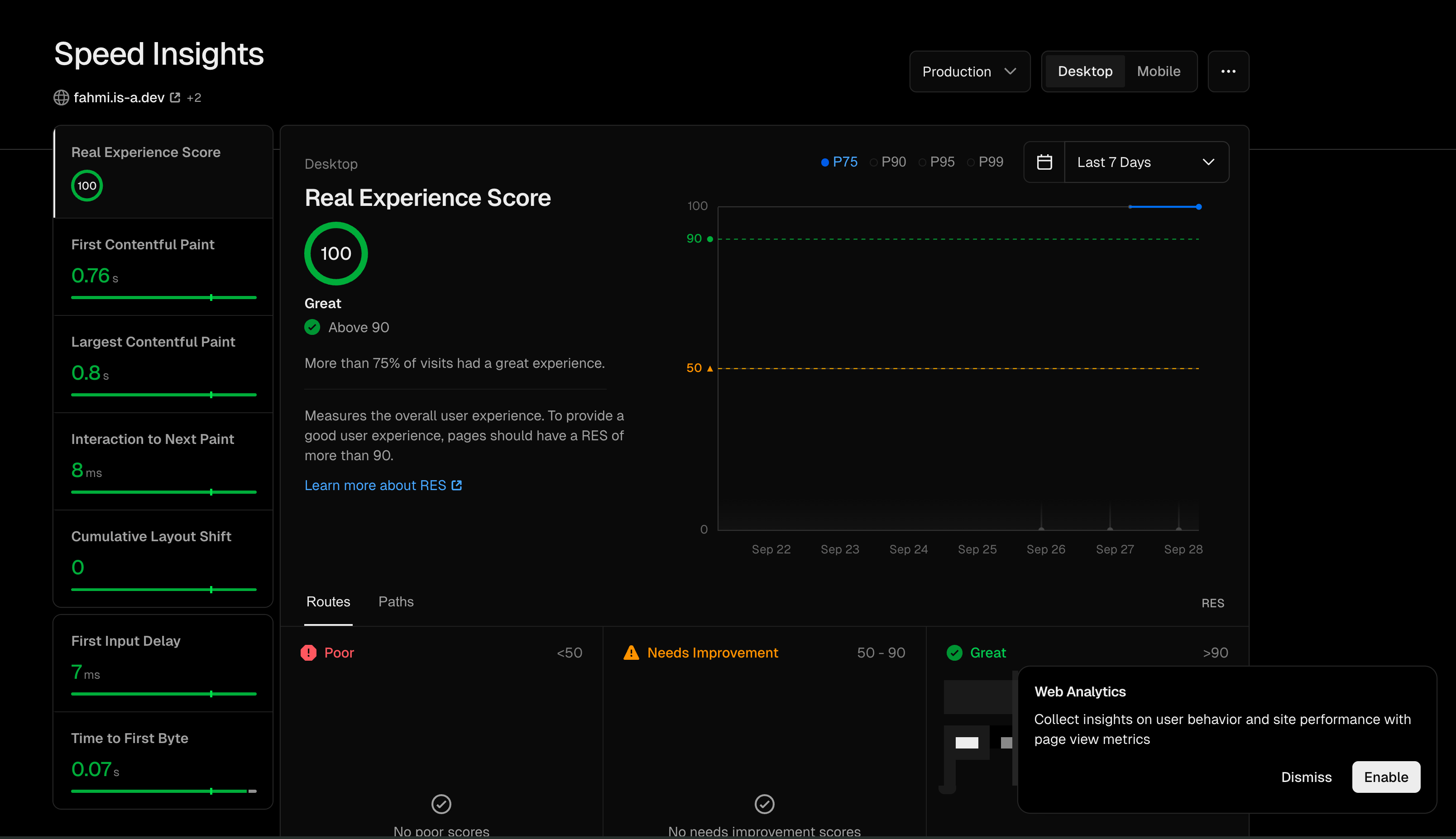 Vercel Speed Insights